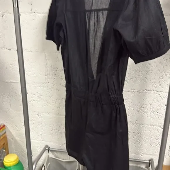 TART Hadley Romper - Shorts - Black Lightweight Collared- NWOT - Size Medium